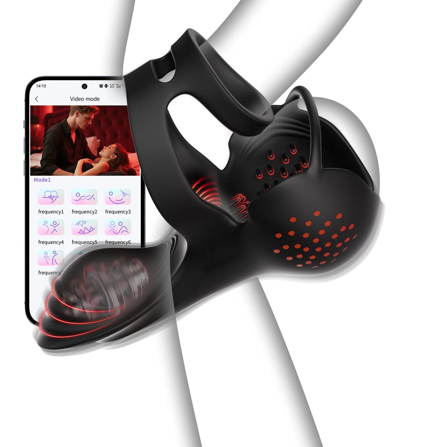 Mehrfachstimulation Penistrainer Cock Ring mit Verschiedenen Vibrationsmodi