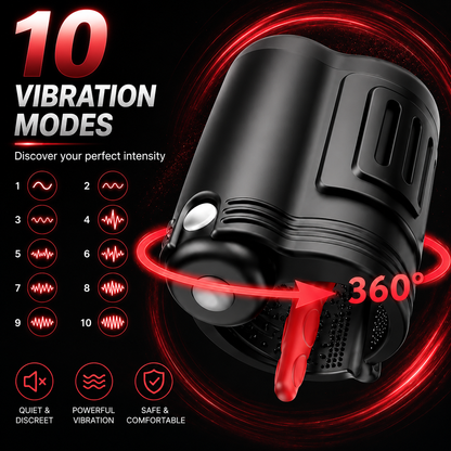 360° Rundum Penistrainer Eichelmassagegerät Vibrator Stimulator mit 10 Vibrationsmodi