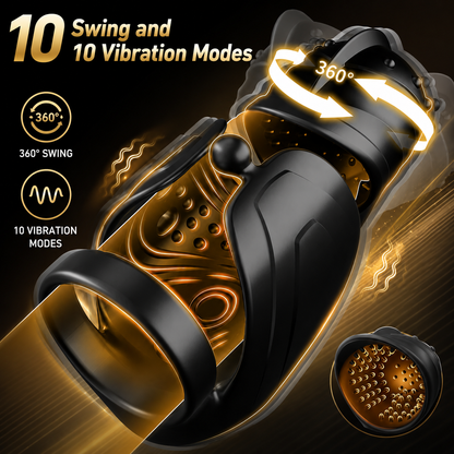 360° Umwickelter Penistrainer Vibrator Cockring mit 10 Schwing und 10 Vibrationsmodi