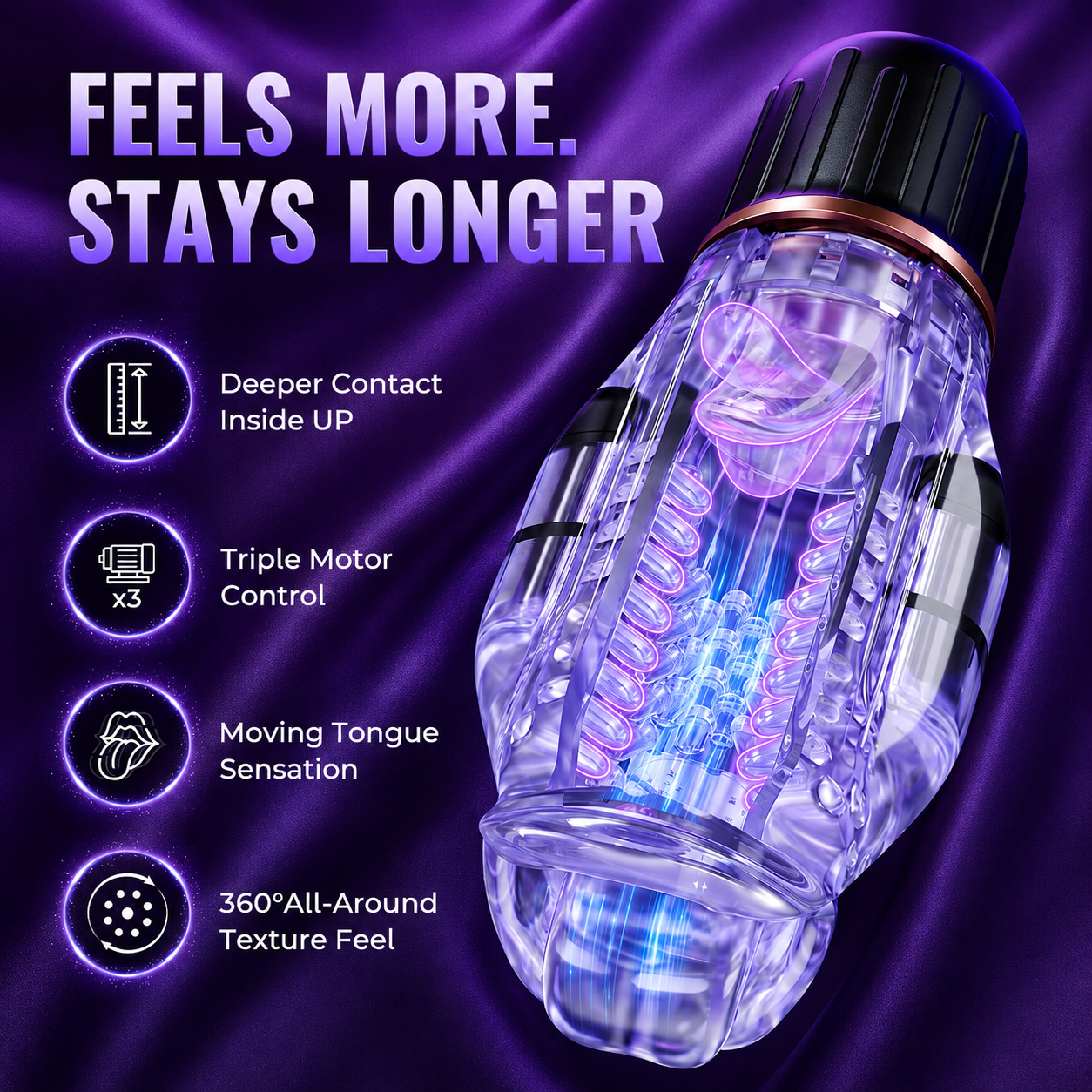 3 IN 1 Penistrainer Vibrator Masturbator mit 10 Vibrations & Leck & Heizmodi
