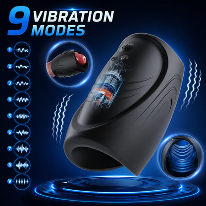 Elektrische Penis Trainer Vibrator Masturbator mit 10 Vibrationsmodi & 40 ℃ Heizung