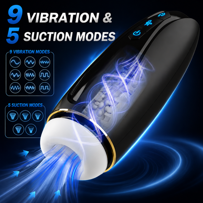 Automatischer Masturbationsbecher Glans Stimulator mit 9 Vibrationsmodi und 5 Saugmodi