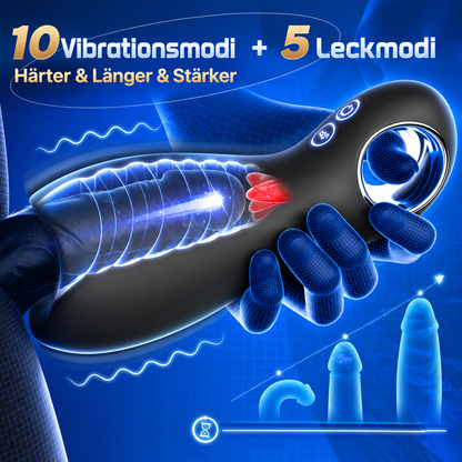 Elektrischer Penistrainer Masturbator mit 5 Zungenleckmodi & 10 Vibrationsmodi