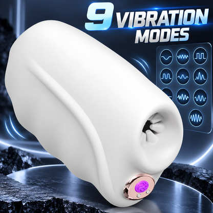 Elektrischer Masturbator mit 9 Vibrationsmodi + integriertes 3D-konkaves Texturdesign