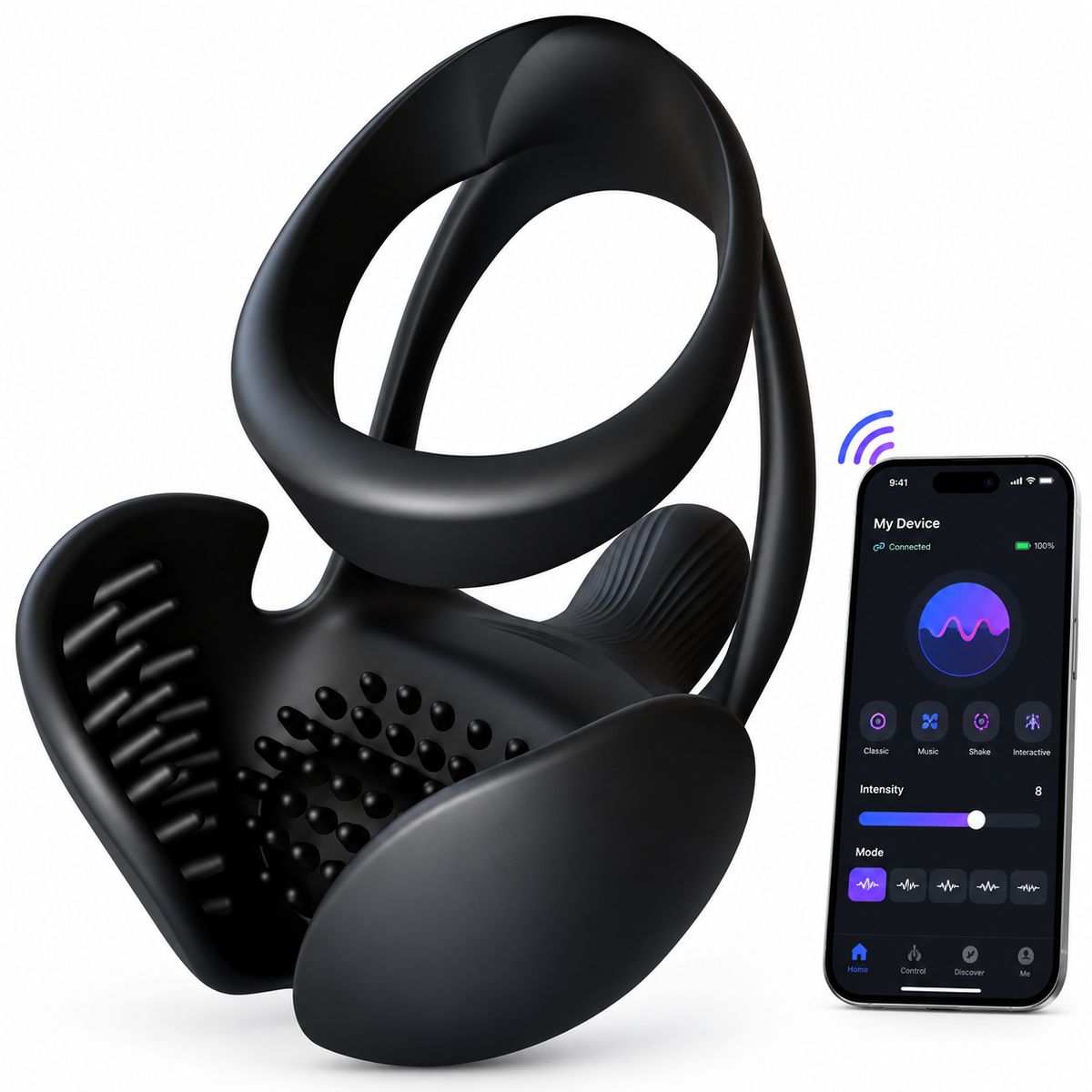 Vibrierender Penistrainer Cockring Prostatastimulator mit 10 Vibrationsmodi