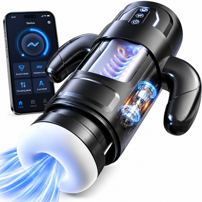 Elektrischer Masturbator Stroker Blowjob Maschine mit 6 Stoß und 3 Saugmodi