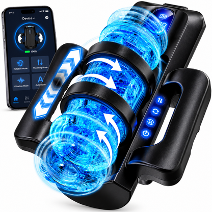 Intelligente Penistrainer Vibrator Masturbatoren mit 10 CM Schubweg & 5 kombinierte Stoss & Rotationsmodi