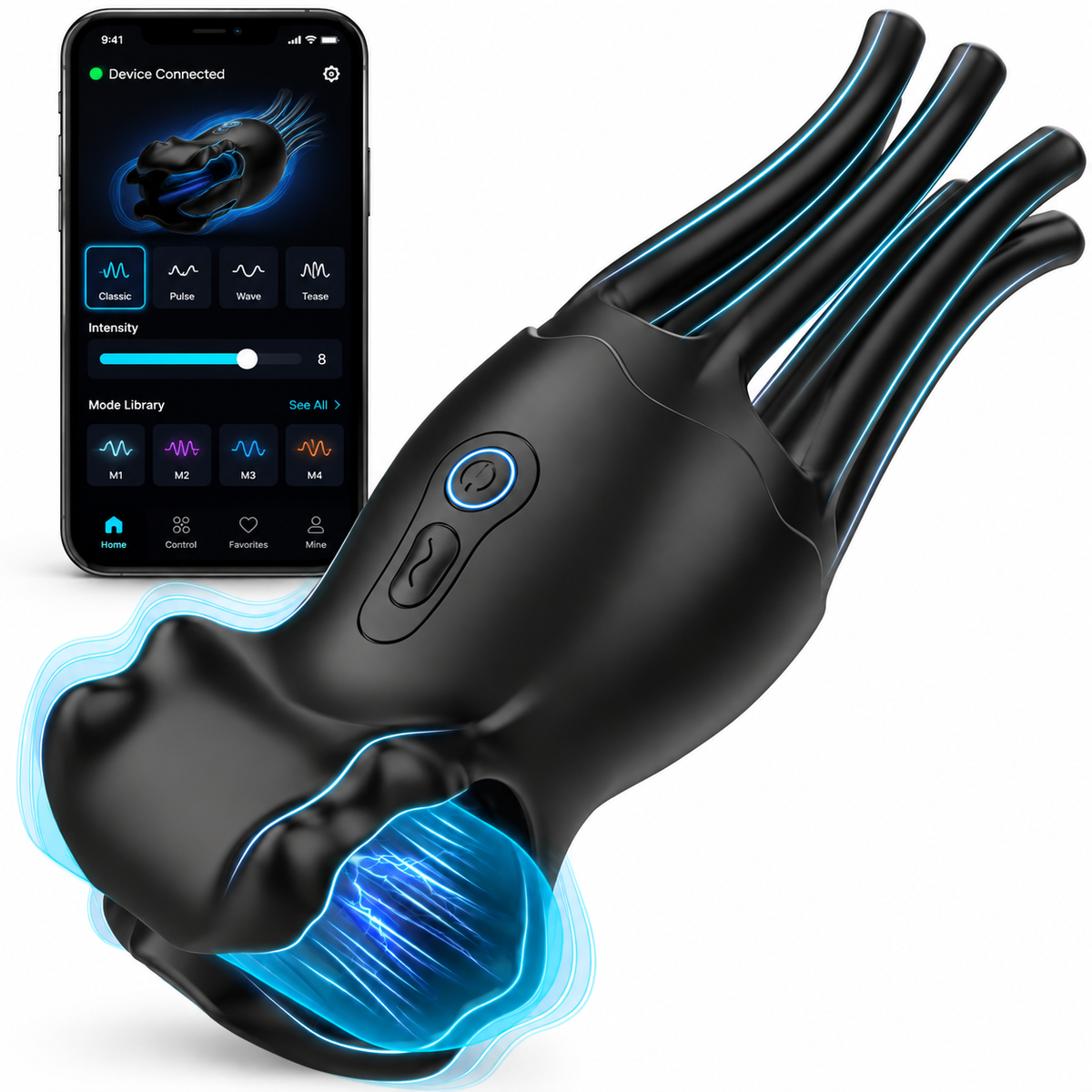 Penis Trainer Vibrator Eichel Stimulator Oralsex Masturbieren mit 9 Modi