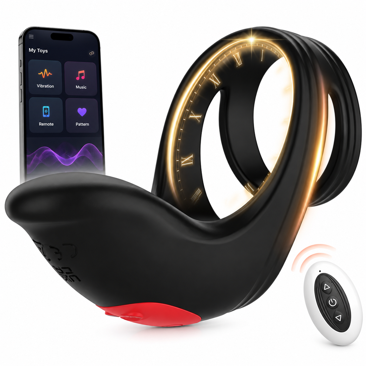 Doppelte Stimulation Penis Trainer Vibrator Cockring mit 10 Kraftvolle Vibrationen
