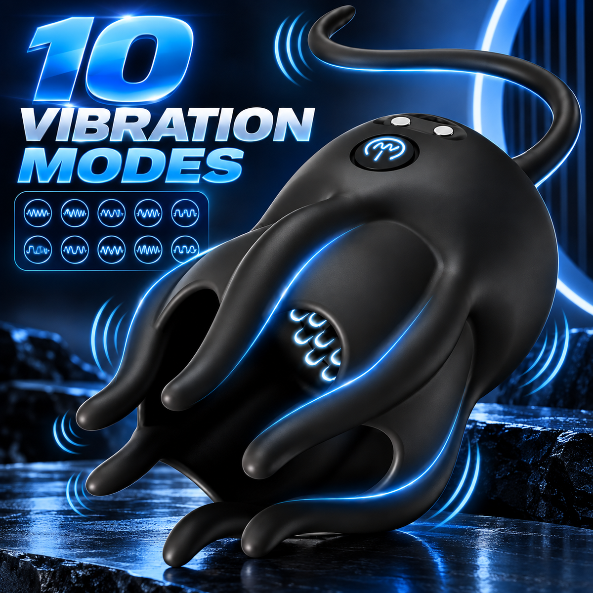Elektrischer Penistrainer Vibrator Eichelstimulator mit Harnröhrensound & 10 Vibrationsmodi