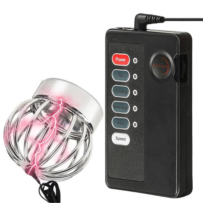 Elektro Stimulations Keuschheitskäfig Hoden-Vibrator mit 4 Intensitätsregelung Modi
