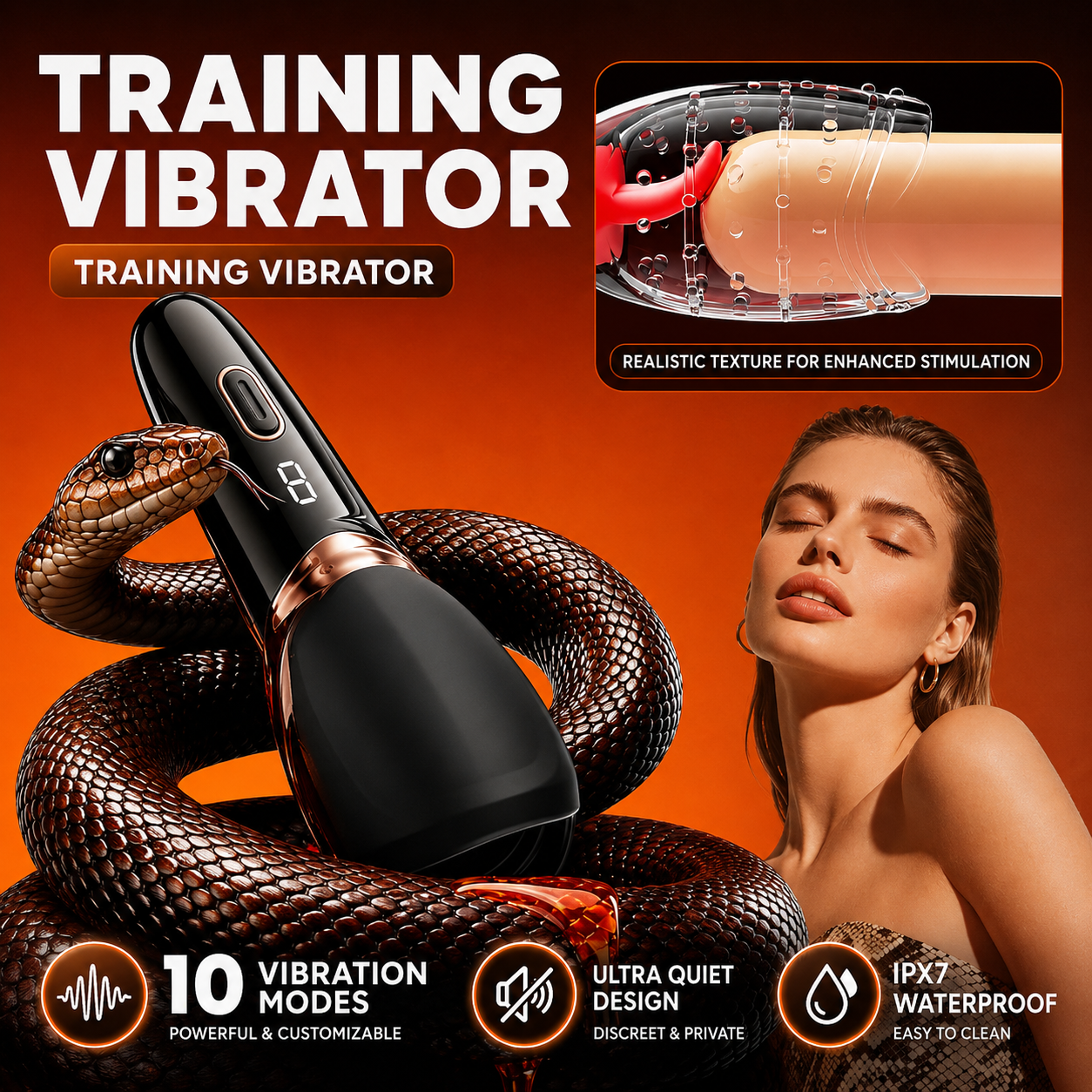 App-gesteuerter Penistrainer Vibrator mit 10 Leistungsstarken Vibrationsmodi