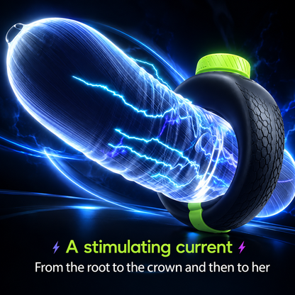 E-stim Penistrainer Vibrator Cockring Masturbatoren mit 10 Vibrationsmodi & 6 Strommodi