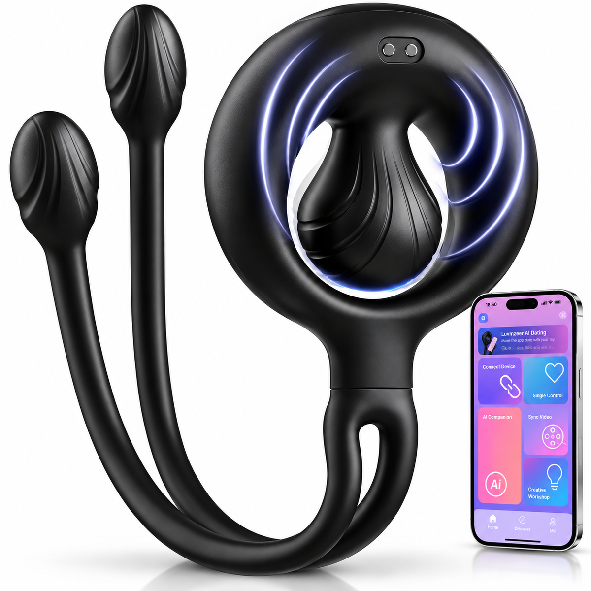 Penisring Trainer Taint-Stimulator Analplug Prostata Massagegerät mit 10 Modi