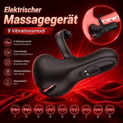 Einstellbarer Penetrations Penisvibrator Massagegerät Stimulator mit 9 Vibrationsmodi