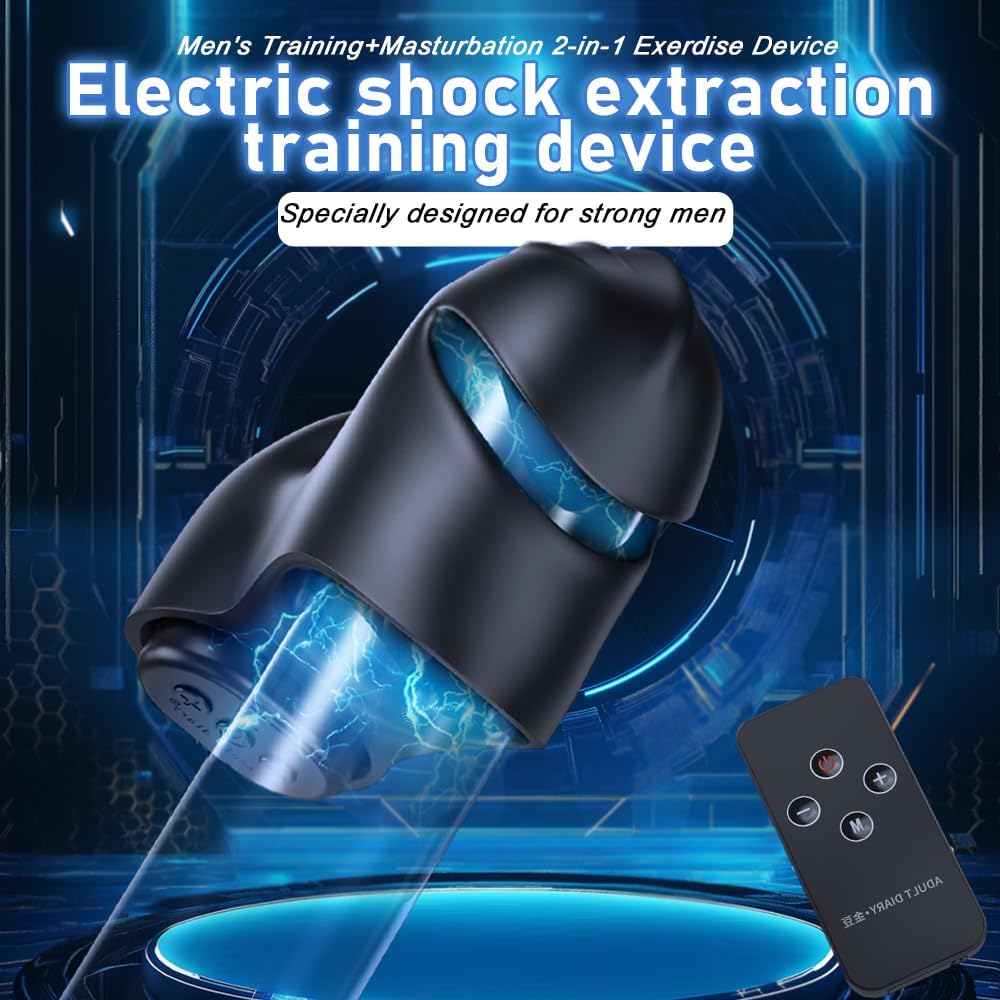 Elektrostimulation Masturbieren Penis Trainer mit 12 Elektroschocker Modi und 20 Intensität