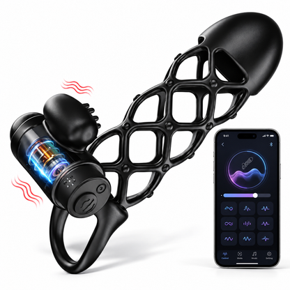 Elektrischer Penistrainer Vibrator Penishülle Eichel Stimulation mit 10 Vibrationsmodi