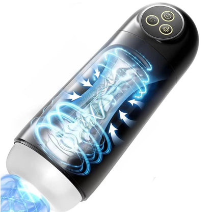 3 IN 1 Automatischer Masturbator Penis Stroker Blowjob mit 10 Vibrations und Saugmodi