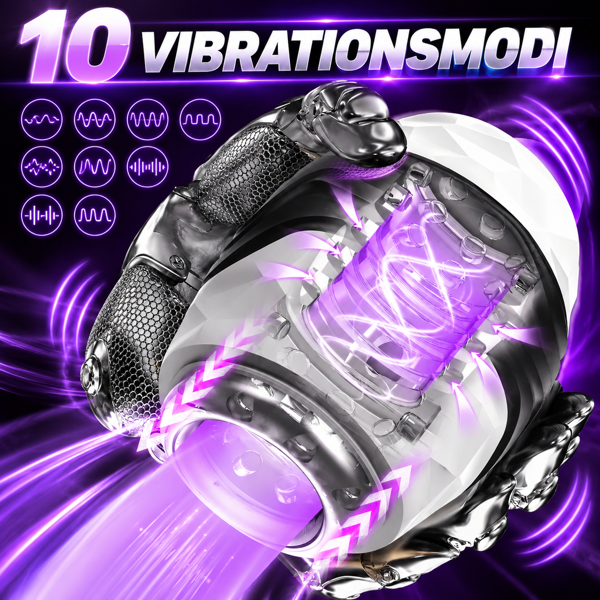 Elektrischer Masturbator Penis Training Vibrator Blowjob Stroker mit 10 Vibrationsmodi