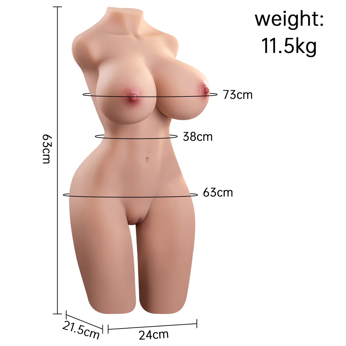 Josiah:Anime Sex Doll Torso mit schlankem Körper 13kg