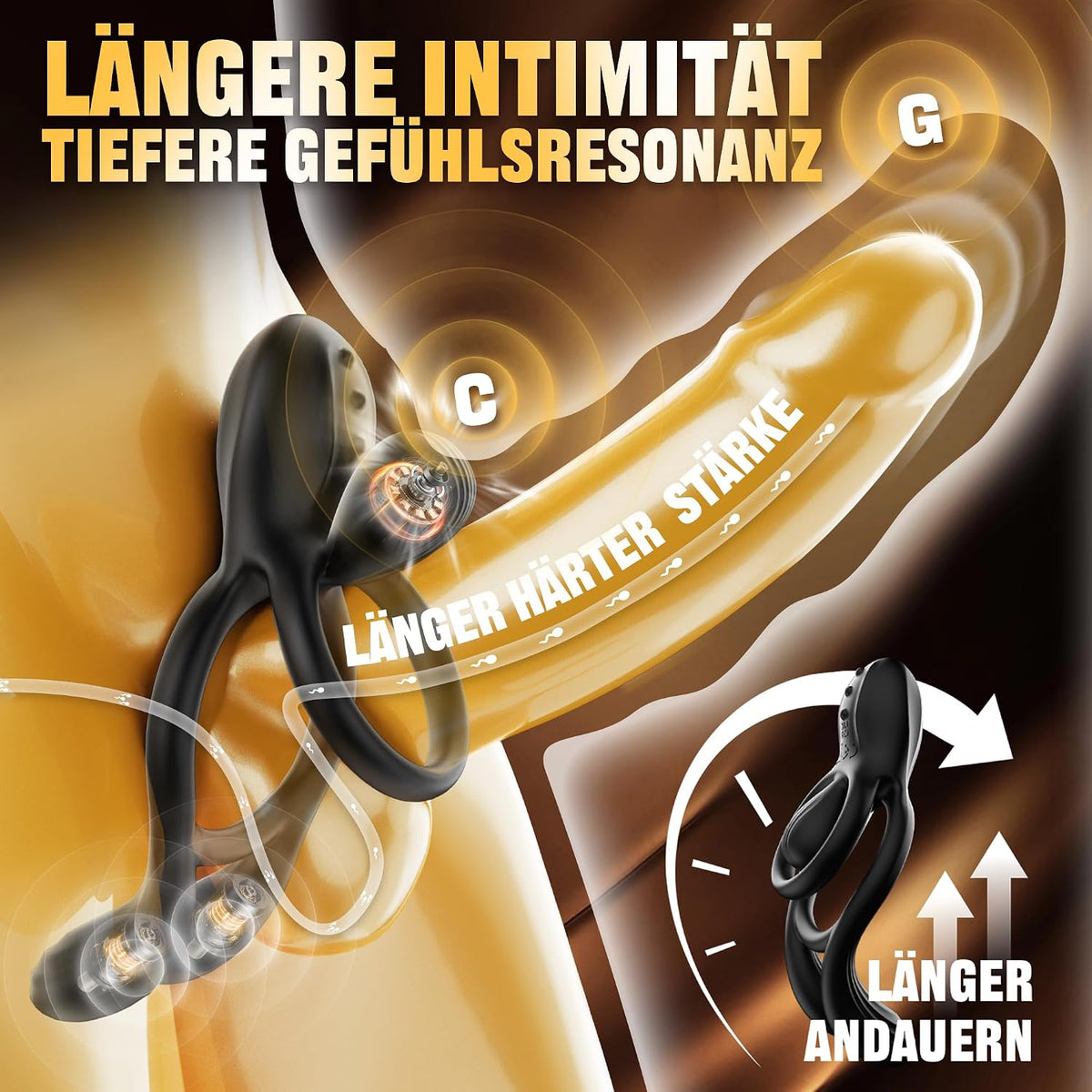 Doppelter Hodenvibrator Penis Trainer Stimulator mit 3 Motoren und 10 Vibrationen