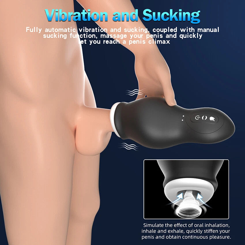 Elektrischer Masturbatoren Penistrainer Stroker Blowjob mit 7 Vibrations und 7 Saugmodi