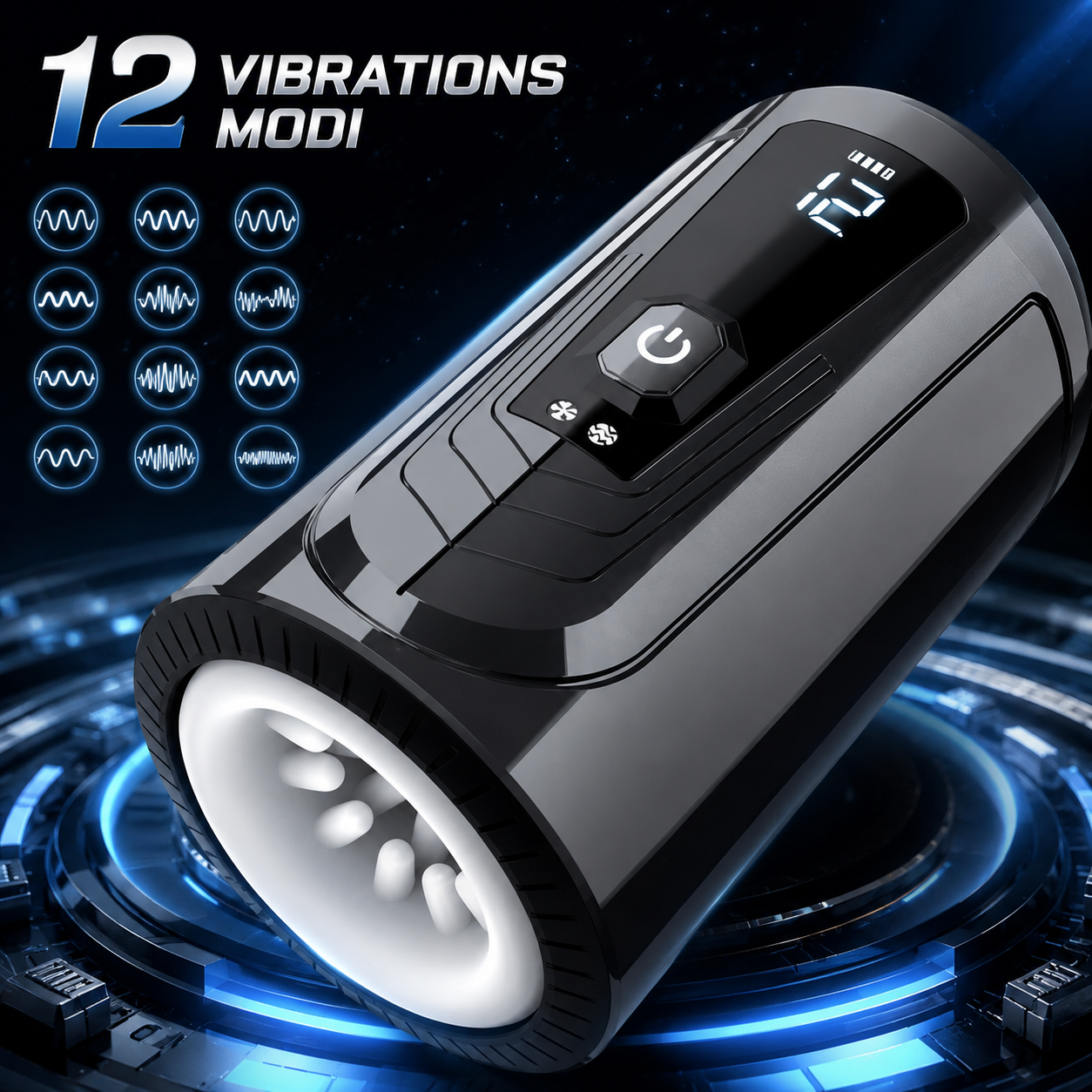 Elektrischer Masturbator Penismasturbator mit 12 Vibrationsmodi
