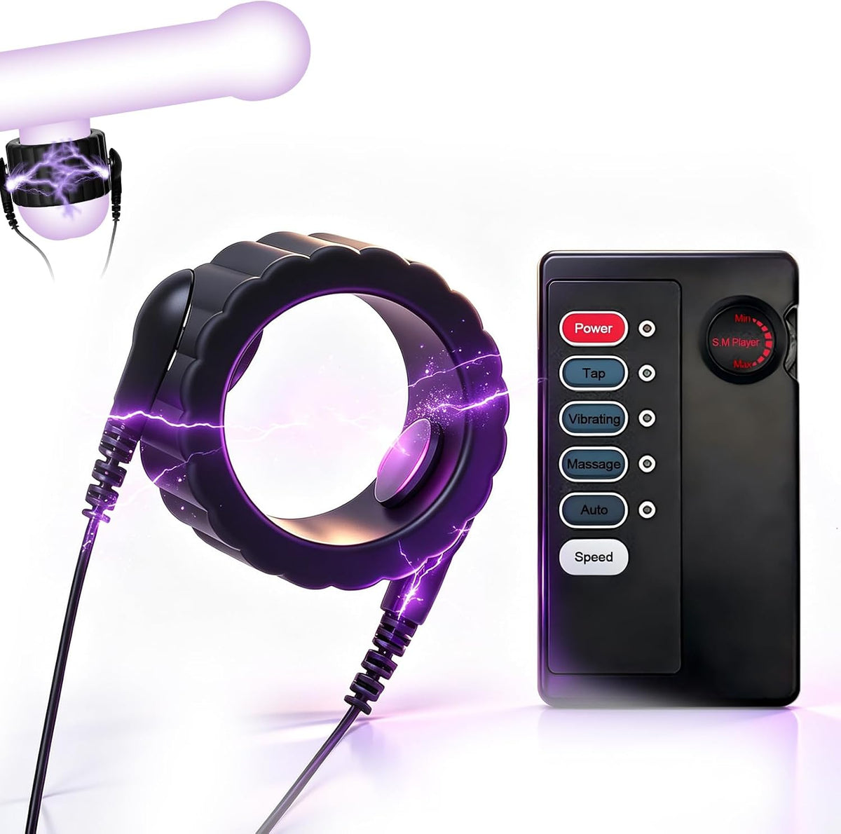Elektrische Penisringe Elektro Schock Penis Trainer mit Host & Penis Elektroden-Ring