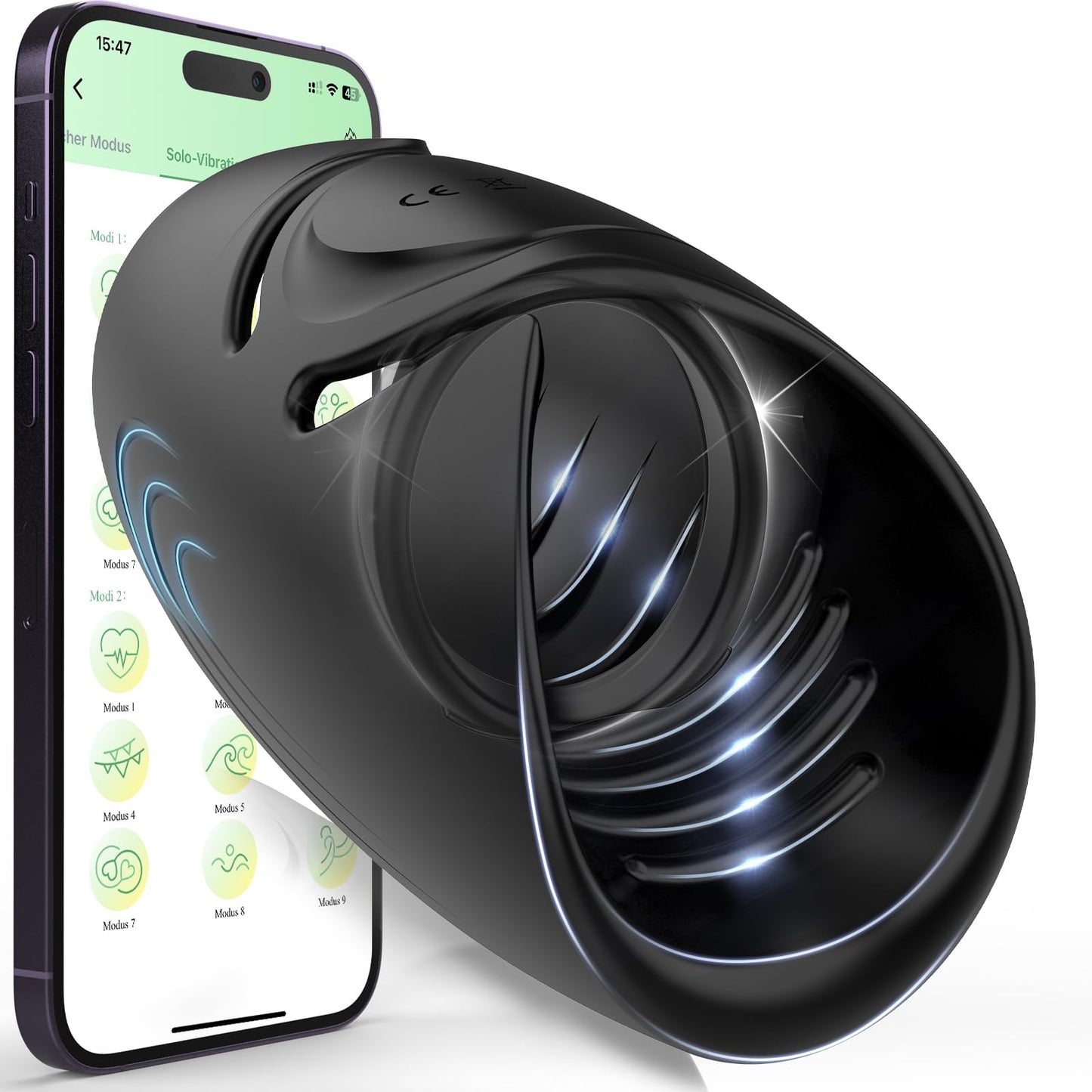 Elektrische Penis Trainer Vibrator Masturbator  mit 10 Vibrationsmodi & 40 ℃ Heizung