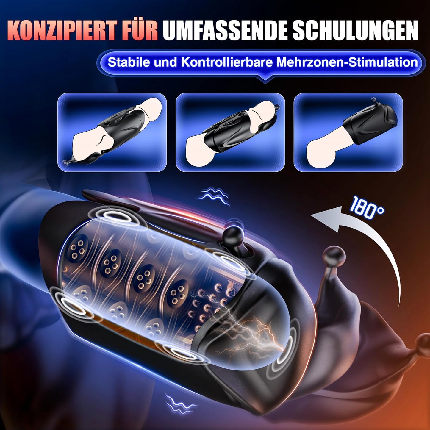 Elektrischer Masturbationsbecher Penistrainer Vibrator Trainer mit 10 Vibrationsmodi