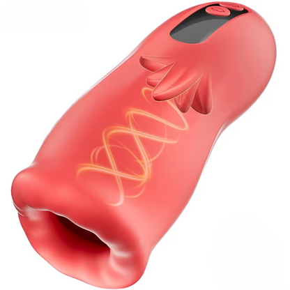 Handfrei Penistrainer Stroker Blowjob Taschenmuschi mit 9 Zungenvibrations  & 3 Saugmodi