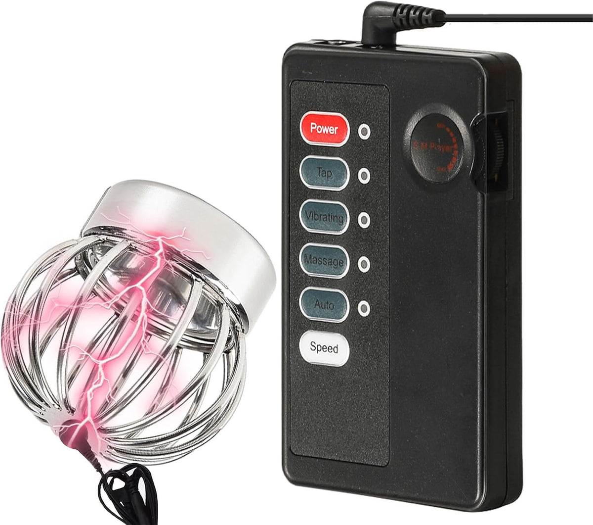 Elektro Stimulations Keuschheitskäfig Hoden-Vibrator mit 4 Intensitätsregelung Modi