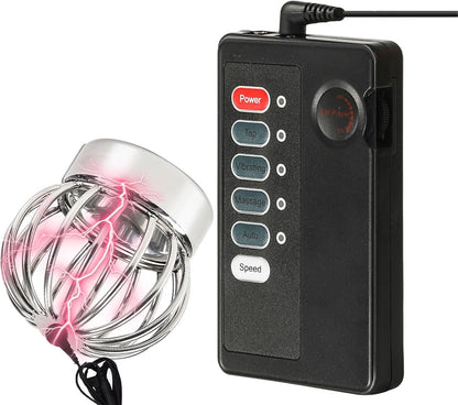 Elektro Stimulations Keuschheitskäfig Hoden-Vibrator mit 4 Intensitätsregelung Modi