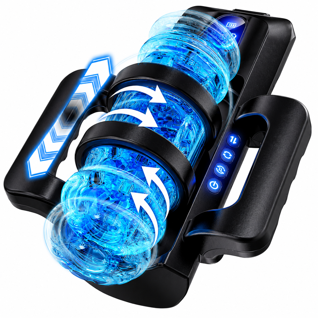 Intelligente Penistrainer Vibrator Masturbatoren mit 10 CM Schubweg & 5 kombinierte Stoss & Rotationsmodi