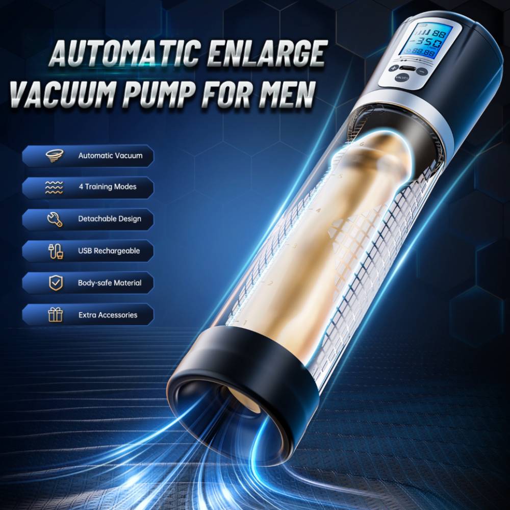 LED-Digitalanzeige Elektrische Penis Vakuumpumpe Masturbator mit 4 Saugintensitäten