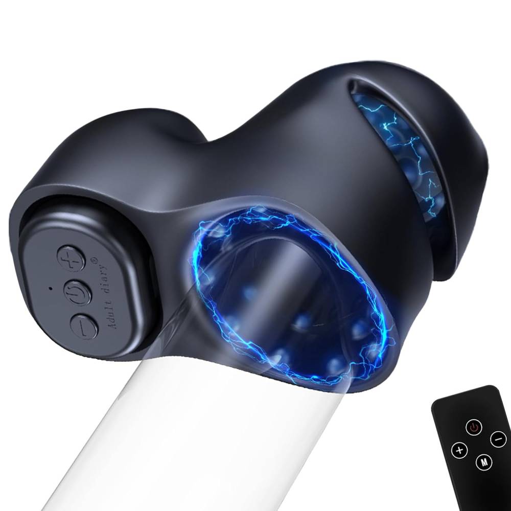 Elektrostimulation Masturbieren Penis Trainer mit 12 Elektroschocker Modi und 20 Intensität