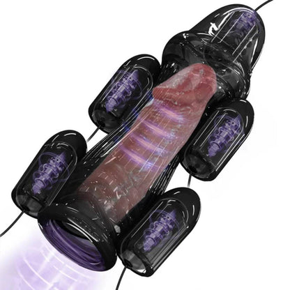 Neuer Unterdruck Penistrainer Vibrator Extender Masturbator mit 5 Vibratoren