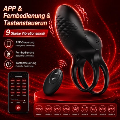 APP & Fernbedienung & Tastensteuerun Penisring Penis Vibrator mit 9 Starke Vibrationsmodi
