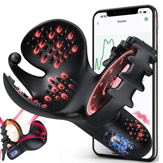 Einstellbarer Penetrations Penisvibrator Massagegerät Stimulator mit 9 Vibrationsmodi