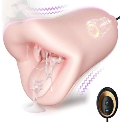 3 IN 1 Oralmasturbator Penistrainer Blowjob Stroker Eichelstimulator mit 10 Schwingungsmodi