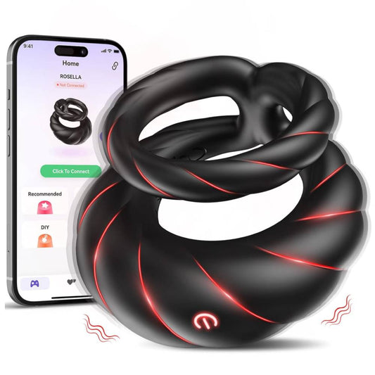 Dual cock ring vibrator cock ring with 10 powerful vibration modes 