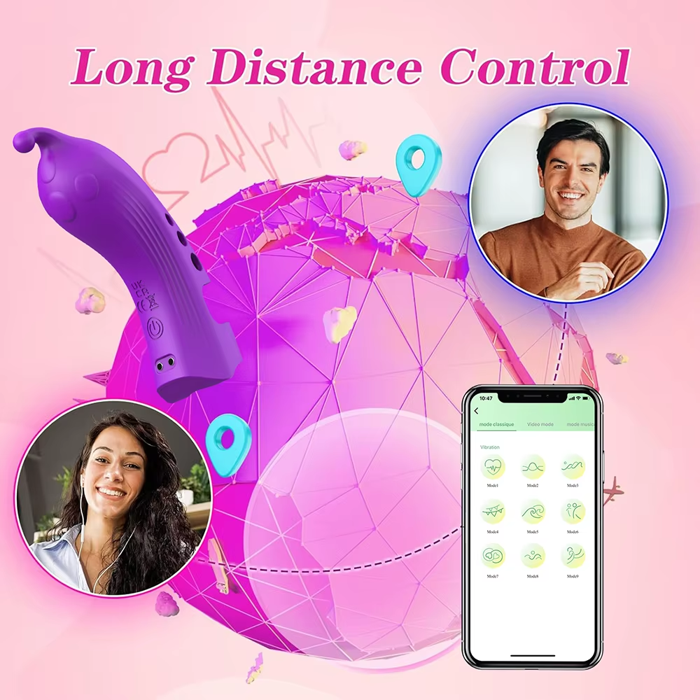 App-gesteuerter Finger-Vibrator Orgasmus Massagegerät mit 9 Vibrationen