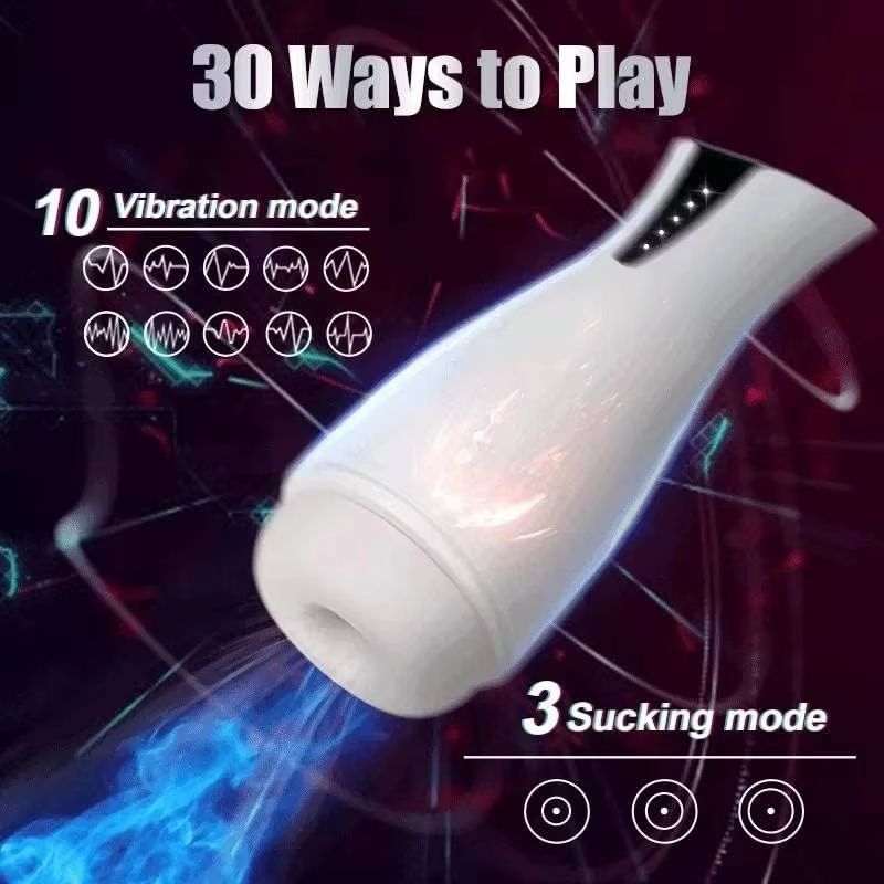 Elektrischer Masturbator Blowjob mit 10 Vibrationsmodi 3 Saugmodi und Heizfunktion