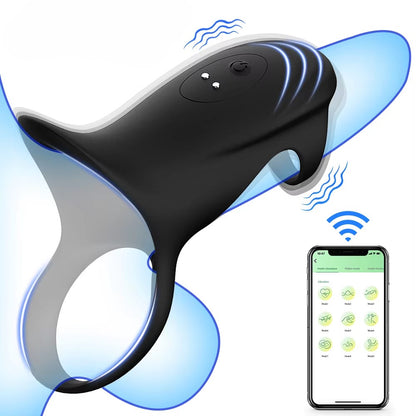 App-gesteuerter Cockring Penis Sleeve Vibrator mit Ejakulationsverzögerung