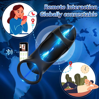 App-gesteuerter Cockring Penis Sleeve Vibrator mit Ejakulationsverzögerung