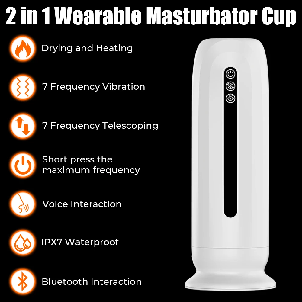 Elektrischer Masturbator Cup Penis Stimulator mit 7 Teleskopmodi Vibration