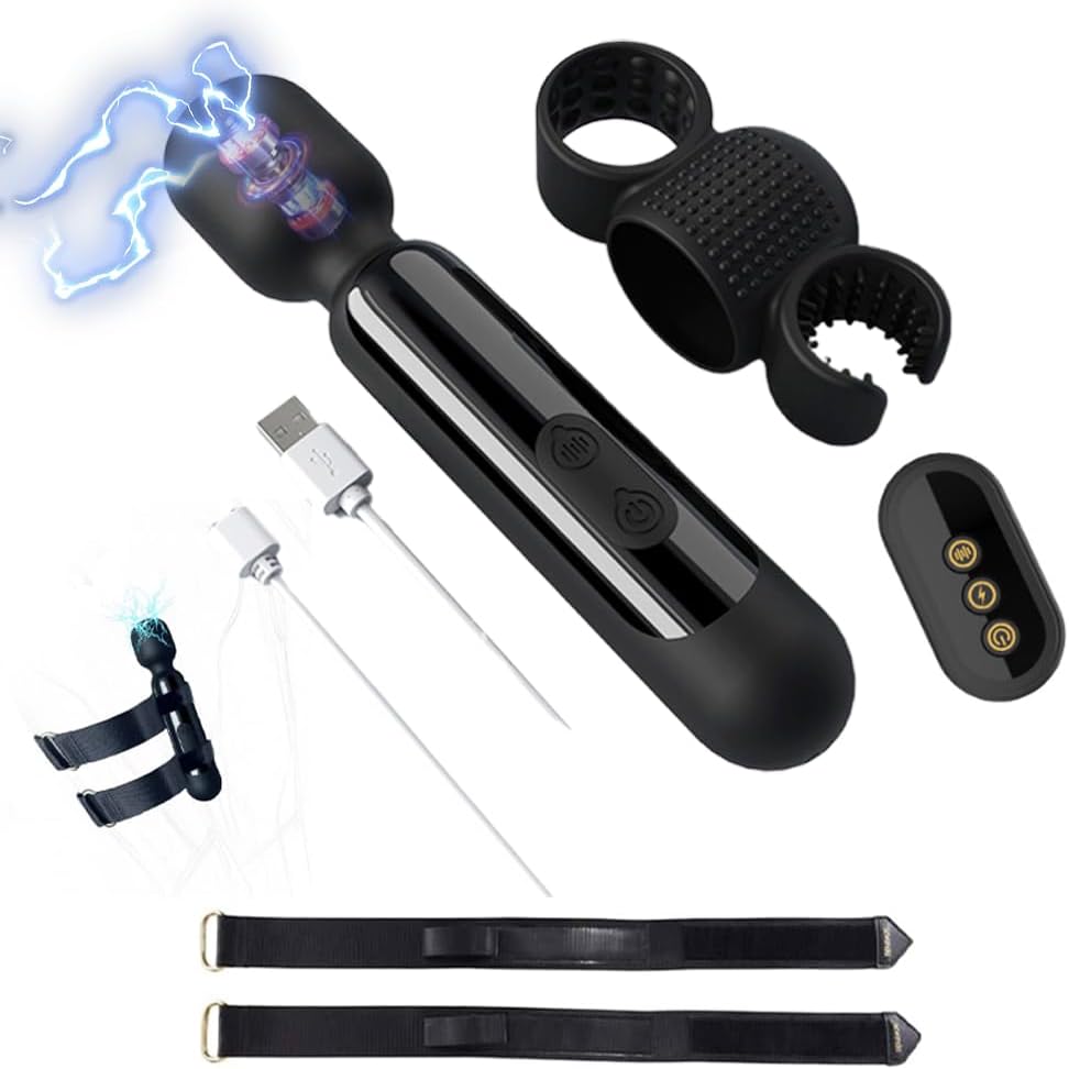 2 IN 1 E-stim Vibrator Massager Penis Trainer Masturbator mit 9 Elektro Shocks & Vibrationsmodi