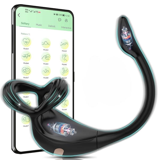 Dual Penisring Erotischer dreieckiger Massagegerät mit 10 Vibrationsmodi