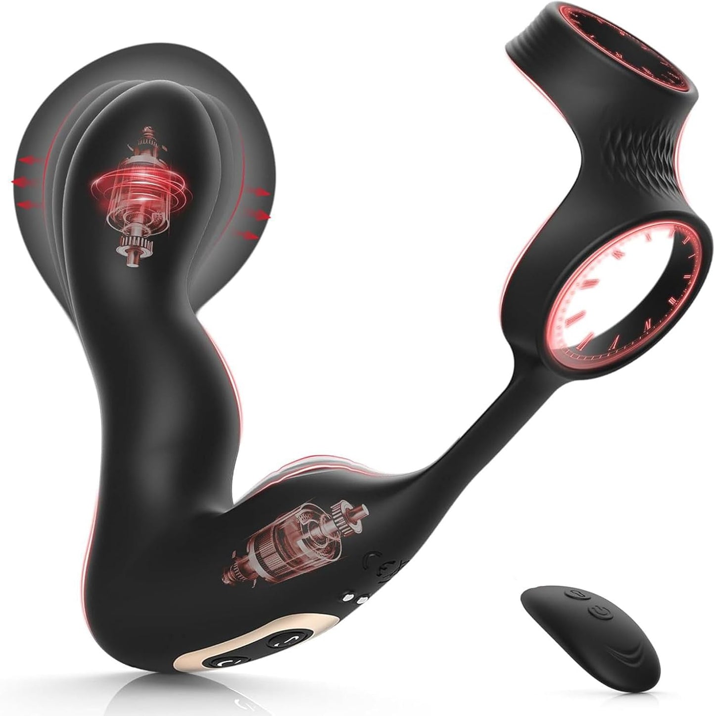 Aufblasbar Analvibratoren Prostata Stimulator Penisring mit 10 Vibrationen