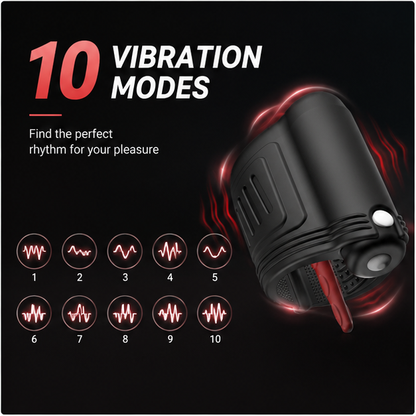 360° Rundum Penistrainer Eichelmassagegerät Vibrator Stimulator mit 10 Vibrationsmodi